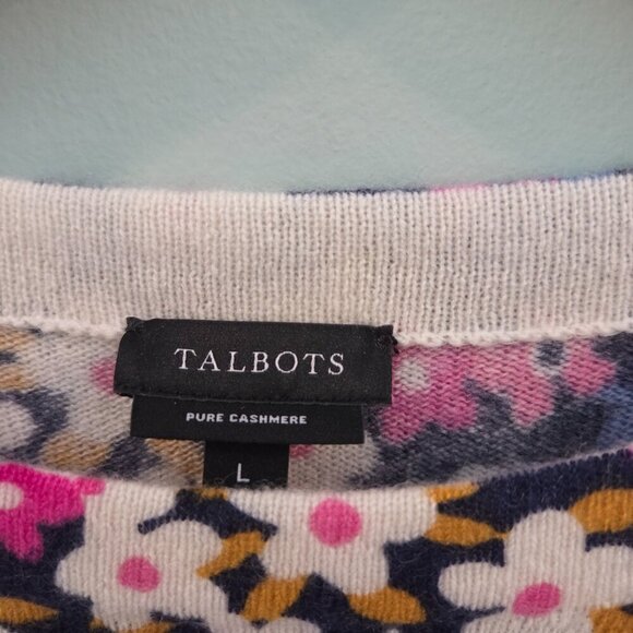TALBOT 100% CASHMERE MULTI-COLORED SWEATER - Picture 2 of 8